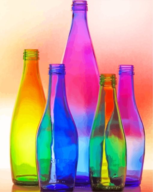 Aesthetic Glass Bottles paint by numbers