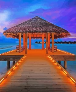 Aesthetic Maldives Ocean paint by numbers