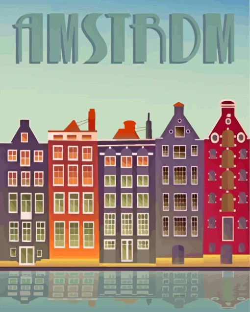 Amsterdam Buildings paint by numbers