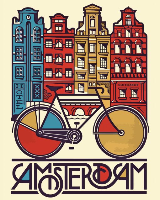 Amsterdam Illustration Poster paint by numbers