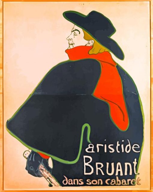 Aristide Bruant by Lautrec paint by numbers