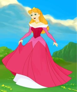 Princess Aurora In Pink Dress paint by numbers