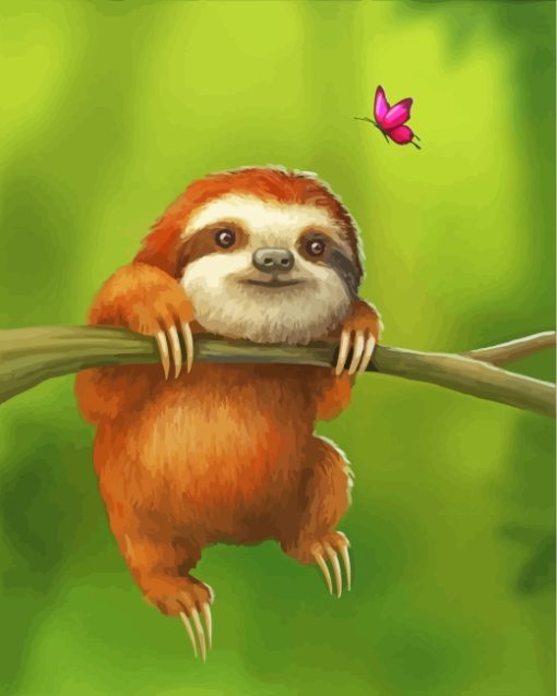 Baby Sloth paint by numbers