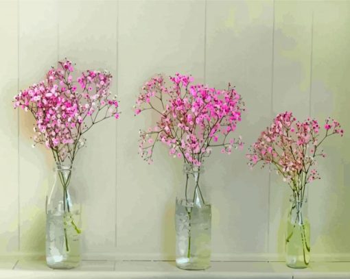 Purple Babys Breath In Jars paint by numbers