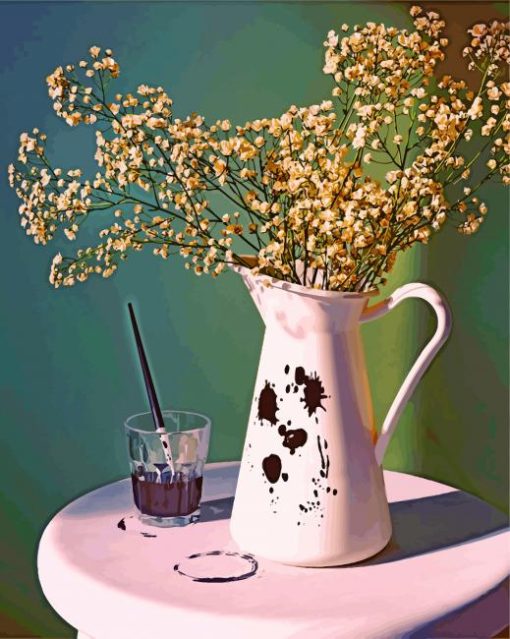 Babys Breath Jug paint by numbers