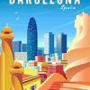 Barcelona Spain Poster paint by numbers