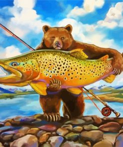 Bear And Trout Fish paint buy numbers