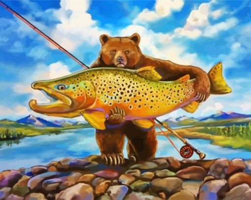 Bear And Trout Fish paint buy numbers