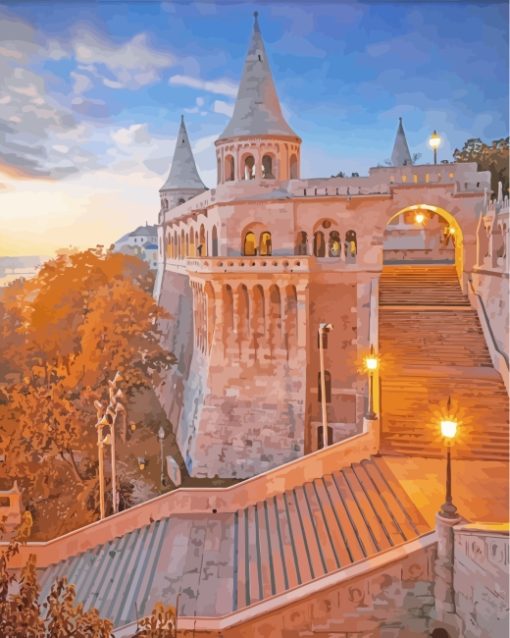 Budapest Hu Fisherman Bastion Nagar paint by numbers