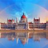 Budapest Hungarian Parliament Rainbow paint by numbers