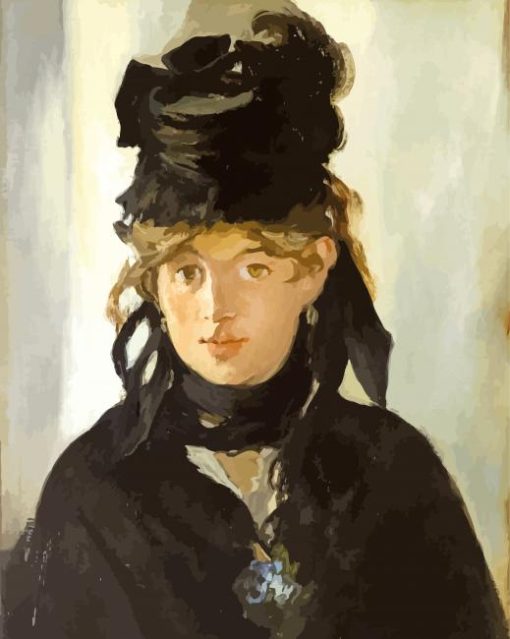 Berthe Morisot With a Bouquet of Violets By Manet paint by numbers