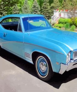 Blue Classic Buick Skylark paint by numbers