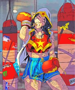 Boxer Wonder Woman paint by numbers