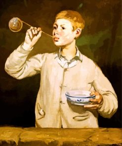 Boy Blowing Bubbles By Manet paint by numbers