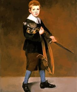 Boy Carrying a Sword By Manet paint by numbers