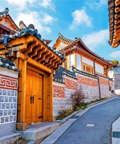 Bukchon Hanok Village Korea paint by numbers