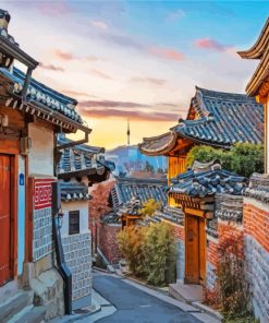 Bukchon Hanok Village South Korea paint by numbers