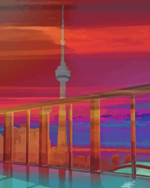 CN Tower Toronto paint by numbers