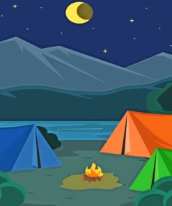 Camping Tents paint by numbers