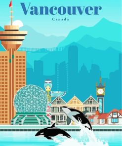 Canada Vancouver Poster paint by numbers