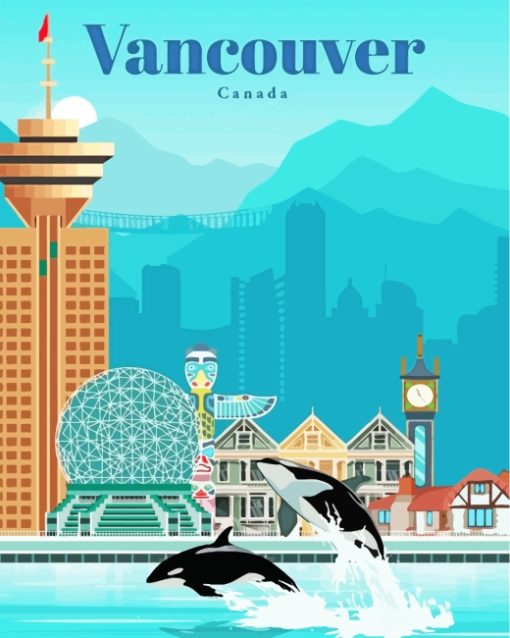 Canada Vancouver Poster paint by numbers