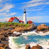Cape Elizabeth Lighthouse paint by numbers