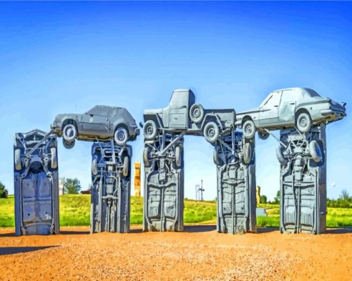 Carhenge Nebraska USA paint by numbers