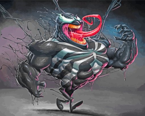 Caricature Venom Art Copy paint by numbers