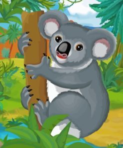 Koala Animal Cartoon paint by numbers