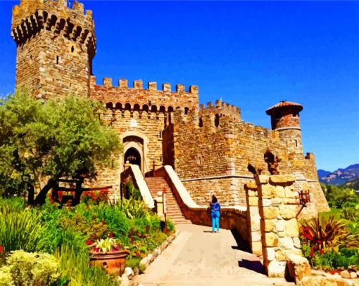 Castello di Amorosa Napa California paint by numbers