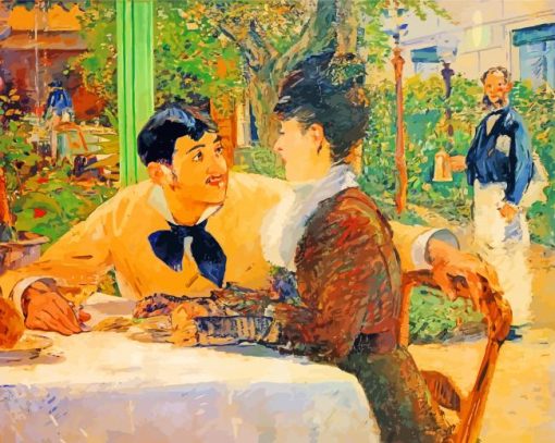 Chez Le Pere Lathuille By Manet paint by numbers