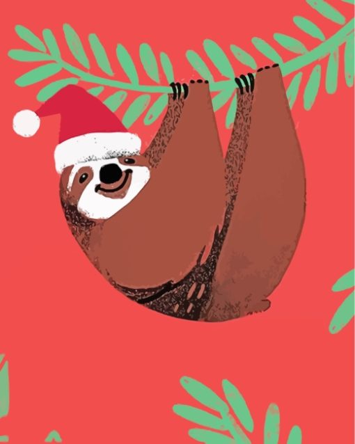 Christmas Sloth paint by numbers