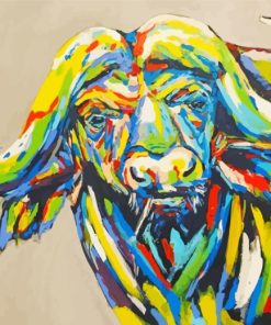 Colorful Buffalo Art paint by numbers