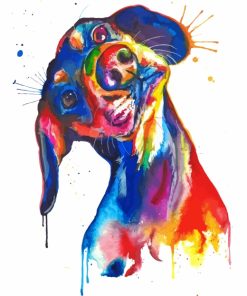 Colourful Dachshund Dog paint by numbers