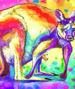 Colourful Kangaroo Art paint by numbers