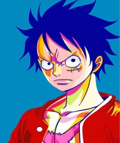 Colorful Monkey D. Luffy paint by numbers