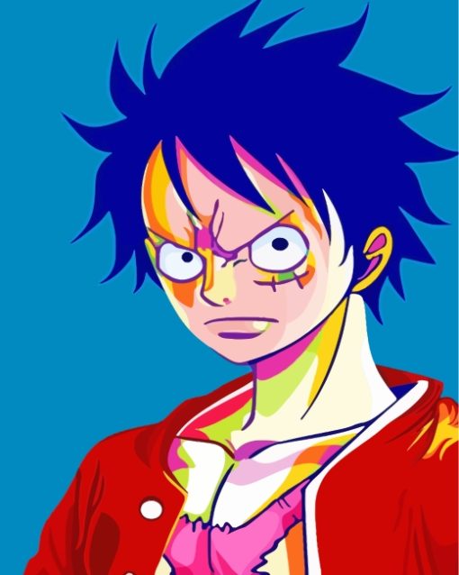 Colorful Monkey D. Luffy paint by numbers