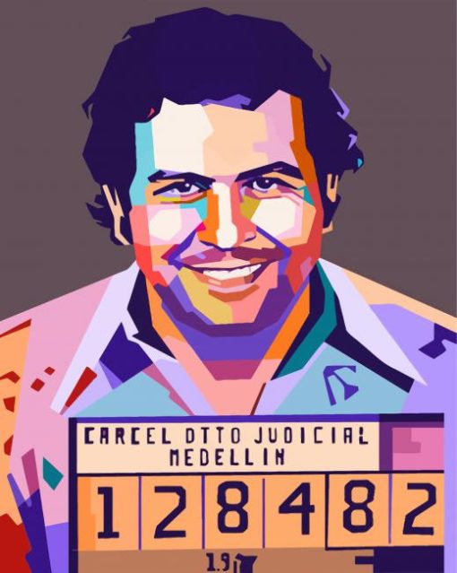 Colorful Art Pablo Escobar paint by numbers