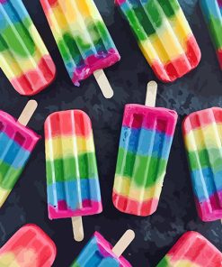 Colorful Popsicles Flavor paint by numbers