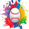 Colorful Splash Softball paint by numbers