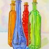 Colored Vintage Glass Bottles paint by numbers