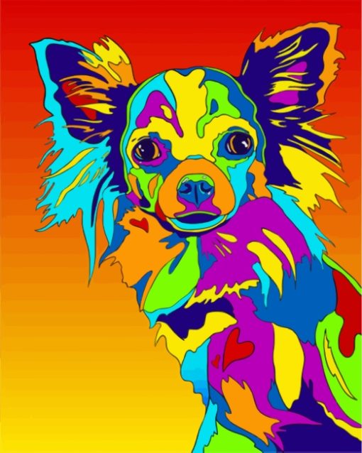 Colorful Chihuahua Dog paint by numbers