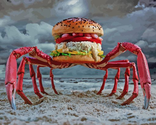 Crab Burger paint by numbers