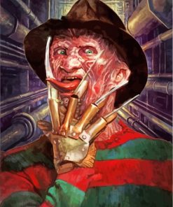 Creepy Freddy Krueger paint by numbers