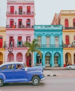 Cuba Colorful Buildings paint by numbers