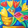 Cubism Flowers paint by numbers