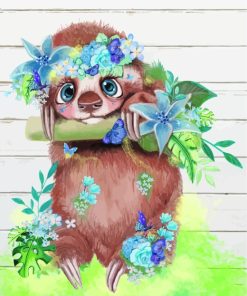 Cute Sloth Animal paint by numbers