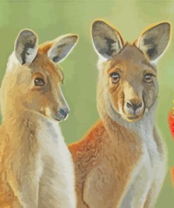 Eastern Grey Kangaroos paint by numbers