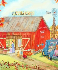 Farm Quilt Barn paint by numbers