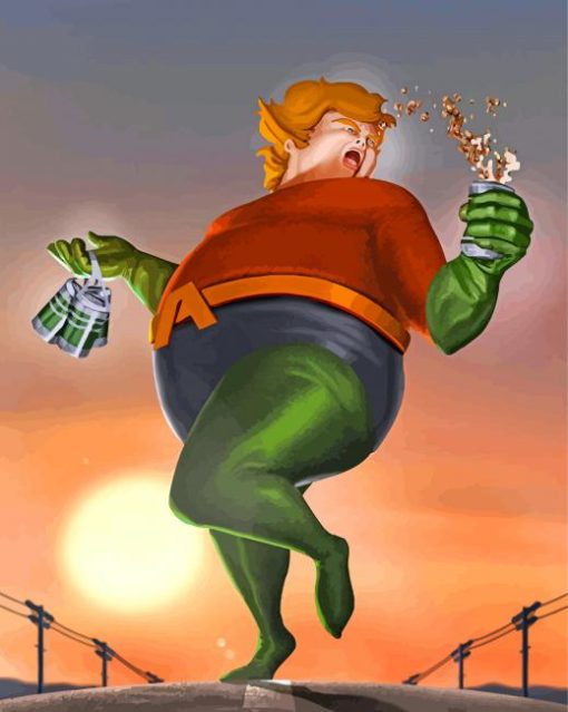 Fat Aquaman Character paint by numbers